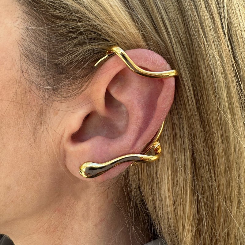 Luxe Ear Cuff Gold Minimal Statement Minimalist Maximalist Unique Ear Climber Earring outofoffice Wolf Badger