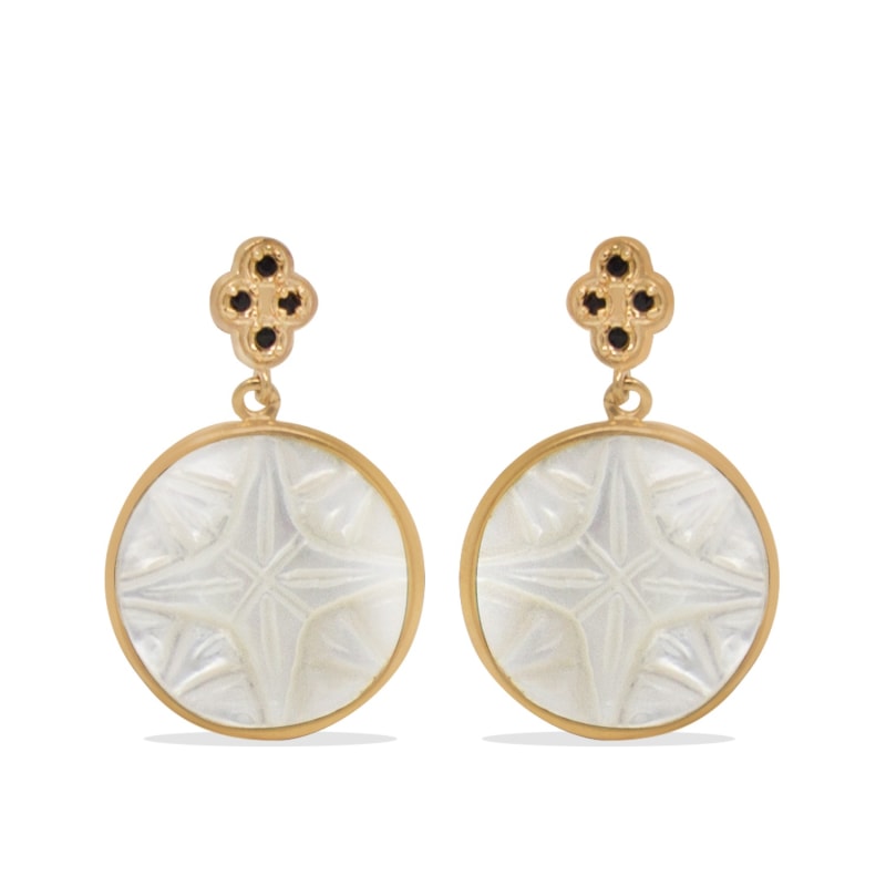 Thumbnail of Rose Des Vents Mother Of Pearl Rose-Plated Earrings image