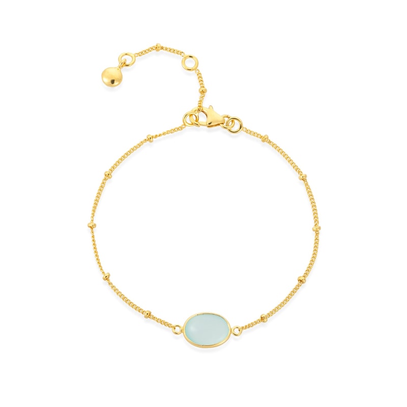 Thumbnail of Pollara Aqua Chalcedony & Gold Vermeil Beaded Bracelet image