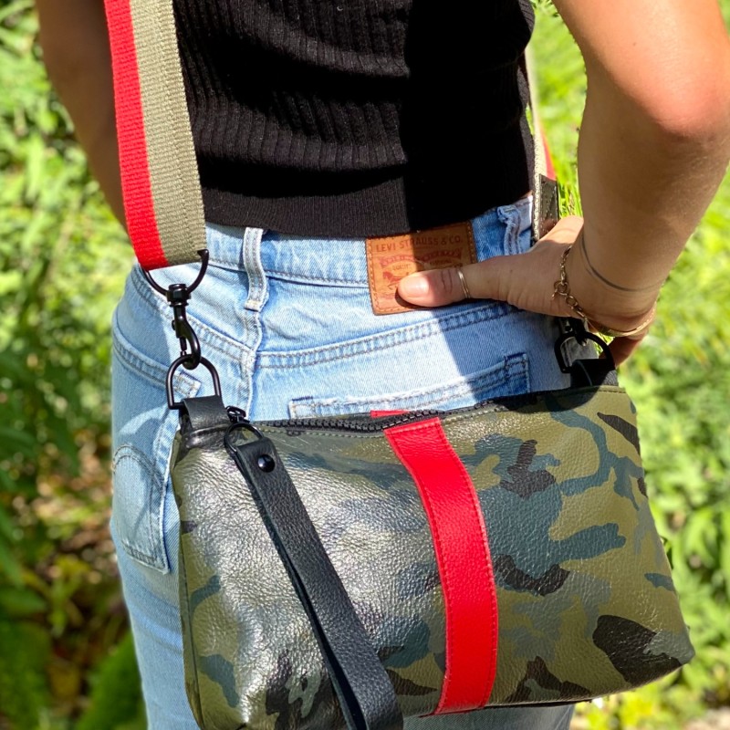 Nancy Crossbody Bag In Green Camo Lynn Tallerico Wolf & Badger