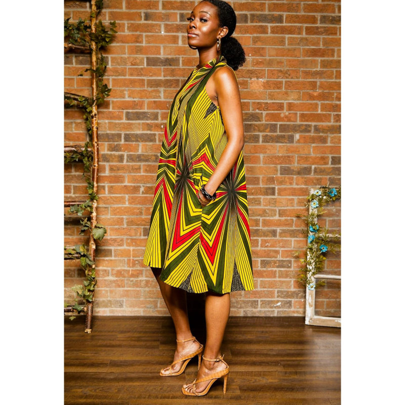 Thumbnail of Yellow African Midi Dress image