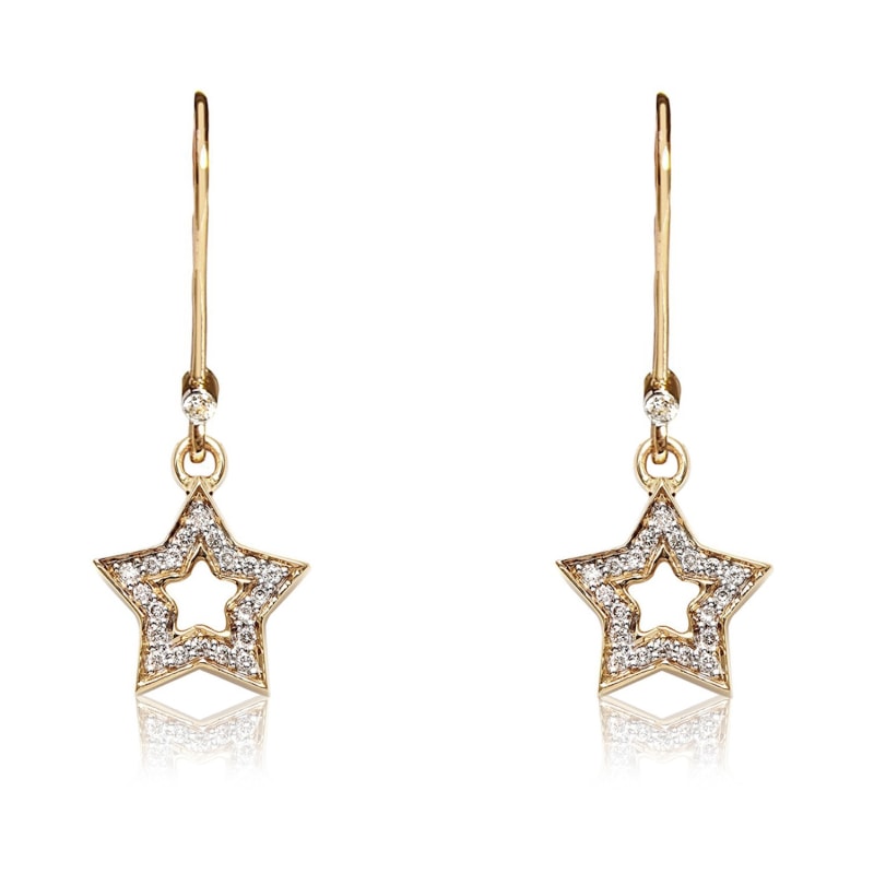 Thumbnail of Dangly Starry Earrings In Yellow Gold image