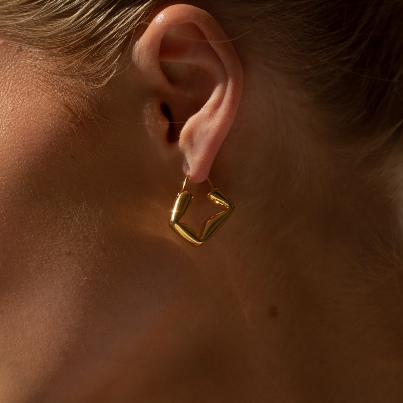 Thumbnail of Lya 18ct Gold Plated Hoop Earrings image