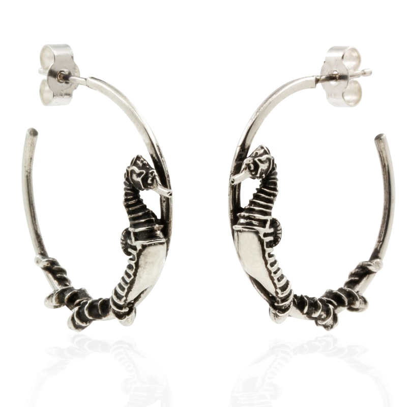 Thumbnail of Seahorse Hoop Earrings – Silver image