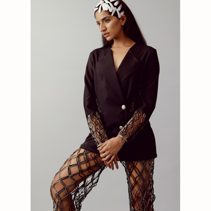 Thumbnail of Lydia Pants In Leather & Rope Macrame image