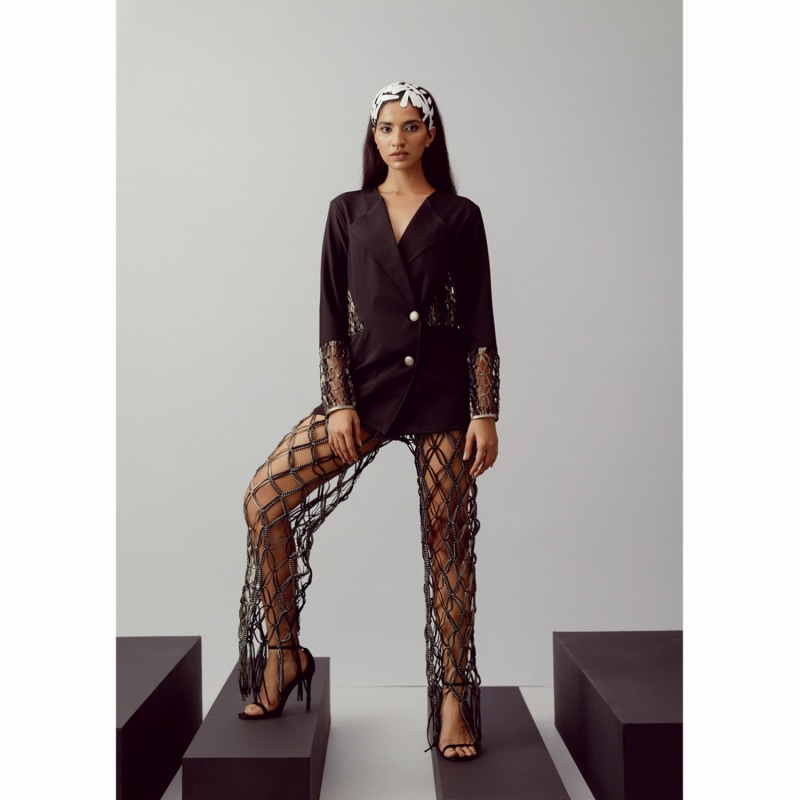 Thumbnail of Lydia Pants In Leather & Rope Macrame image