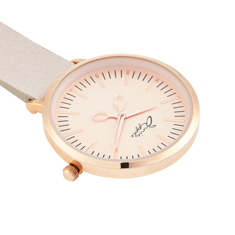 Thumbnail of Annie Apple Ivory/Rose Gold/Grey Leather Nurse Fob Watch image