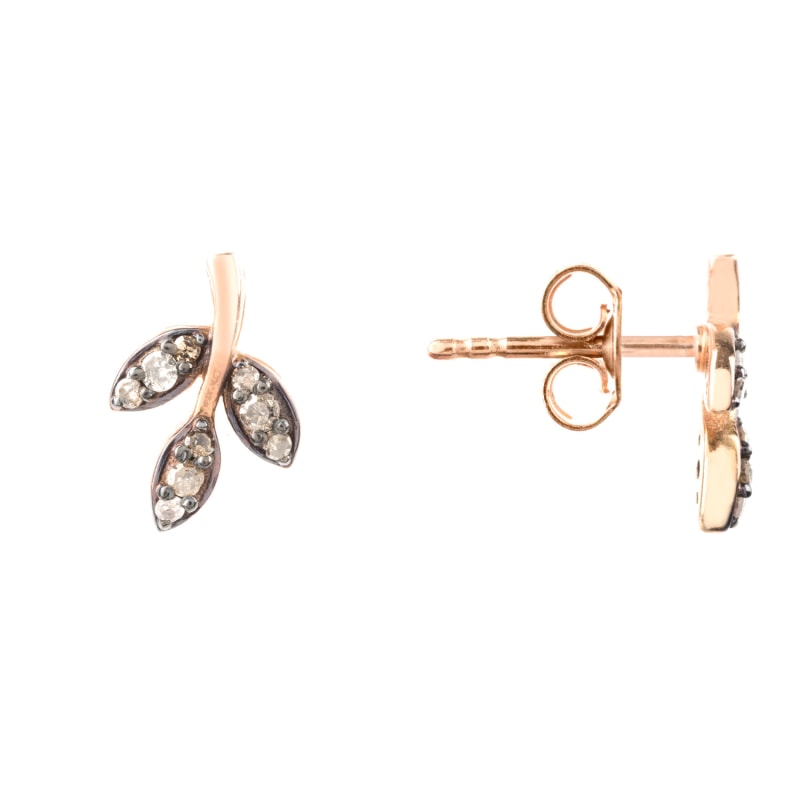 Thumbnail of Diamond Leaf Stud Earrings image