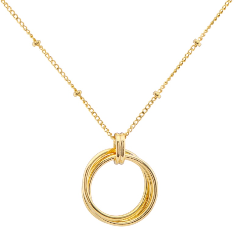 Thumbnail of Cordoba Yellow Gold Vermeil Triple Ring 20-22" Necklace image