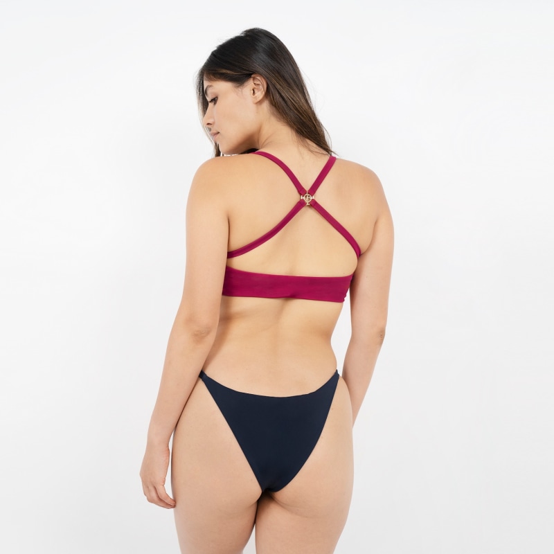 Thumbnail of Crete Cross Back Bikini Top In Red Coral image