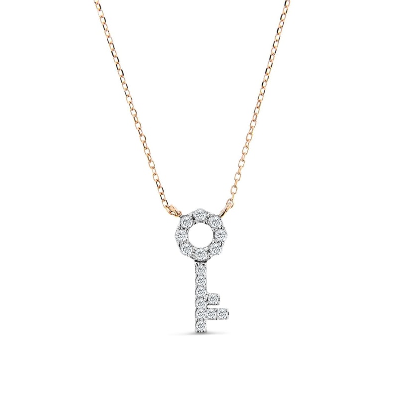 Thumbnail of Key Necklace In 14K Rose Gold image
