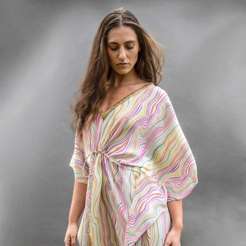 Thumbnail of Selina Pastel Candy Knee Kaftan image