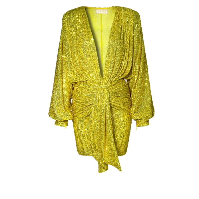 Thumbnail of Kaia Bright Lime Mini Sequin Dress image