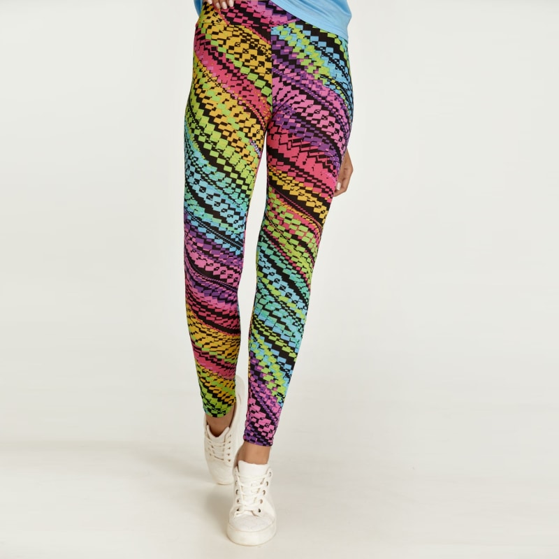 Lilac Multi-Colored Print Leggings, Conquista