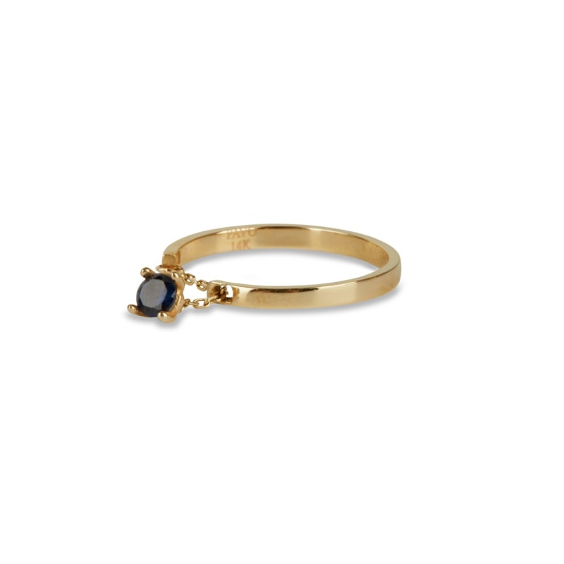 Thumbnail of Chained Gemstone Ring 14Ct Gold  Onyx image