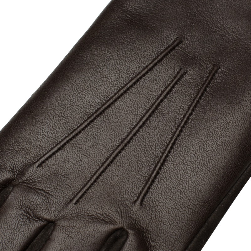 Thumbnail of Sassari Men's Nappa Leather Gloves In Dark Brown image