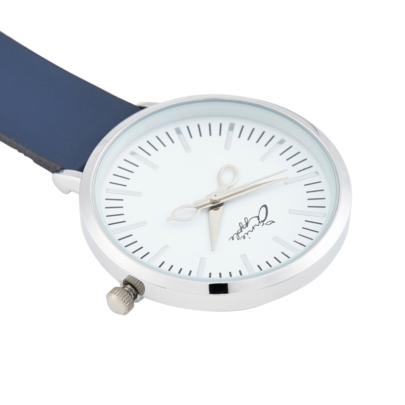 Thumbnail of Annie Apple White/Silver/Navy Leather Fob Nurse Watch image