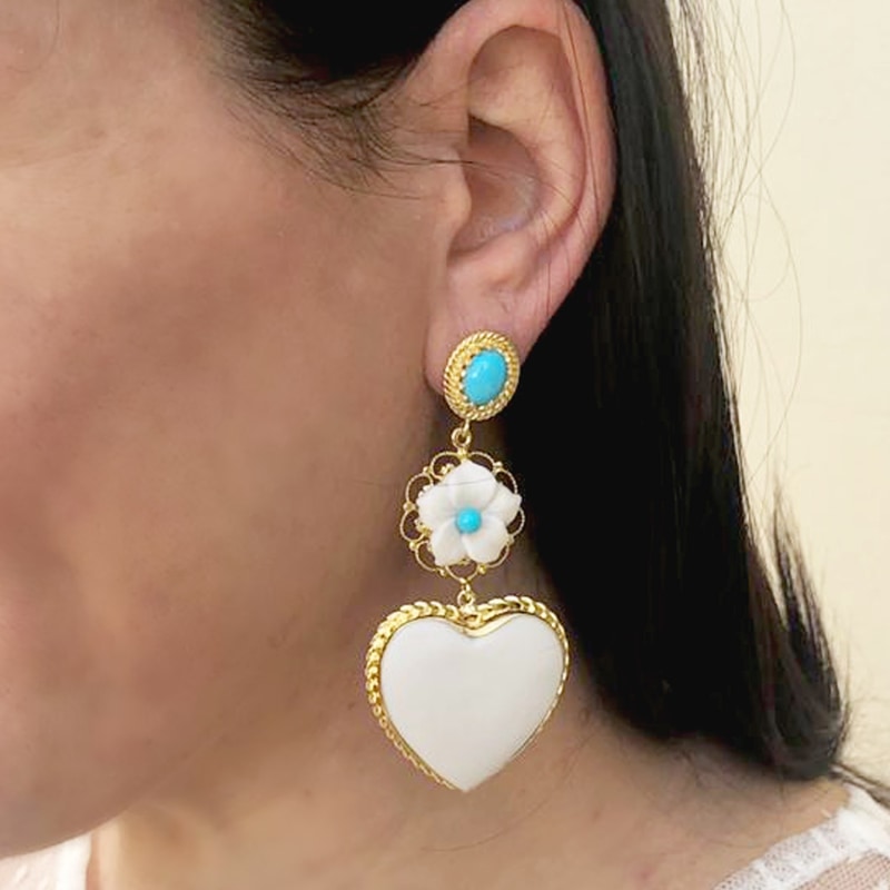 Thumbnail of Mamma Mia Turquoise Statement Earrings image