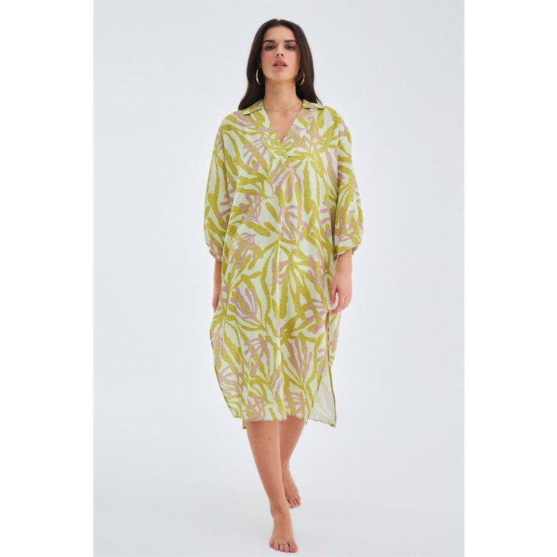 Thumbnail of Akira Matt Satin Summer Midi Dress - Multicolour image