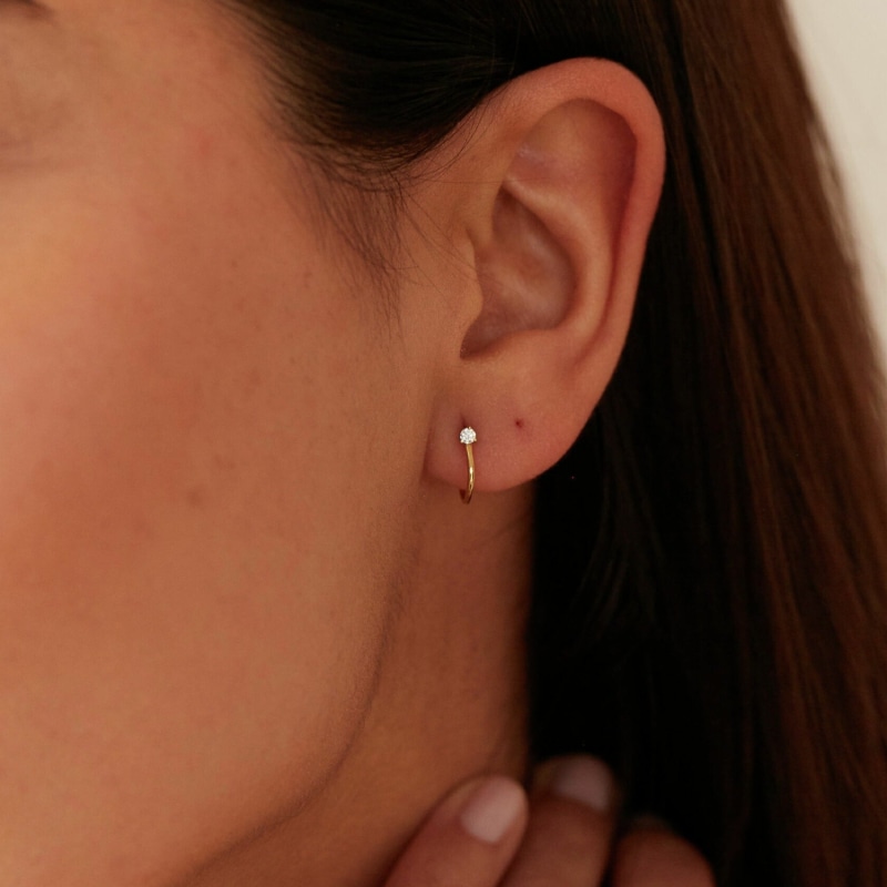 Stud earrings with under lobe best sale