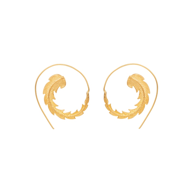 Thumbnail of Feather Hoop Earrings image