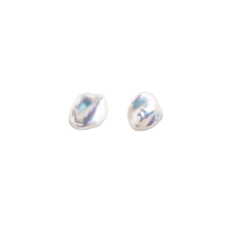 Thumbnail of Mermaid Keshi Pearl Stud Earrings - Solid 9Ct Gold image