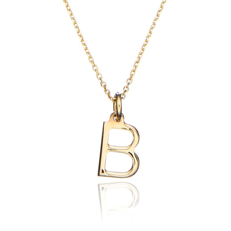 Thumbnail of Solid Gold Small Initial Letter Charm Necklace image