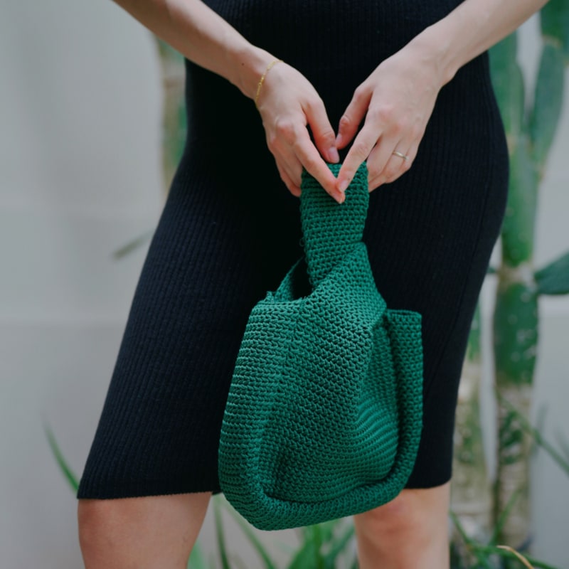 Thumbnail of Mackenzie Knit Clutch - Emerald image
