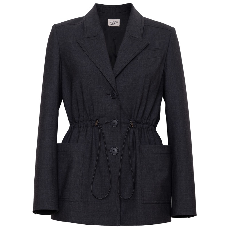Macy Nipped Waist Blazer In Sophisticated Grey | DIANA ARNO | Wolf & Badger