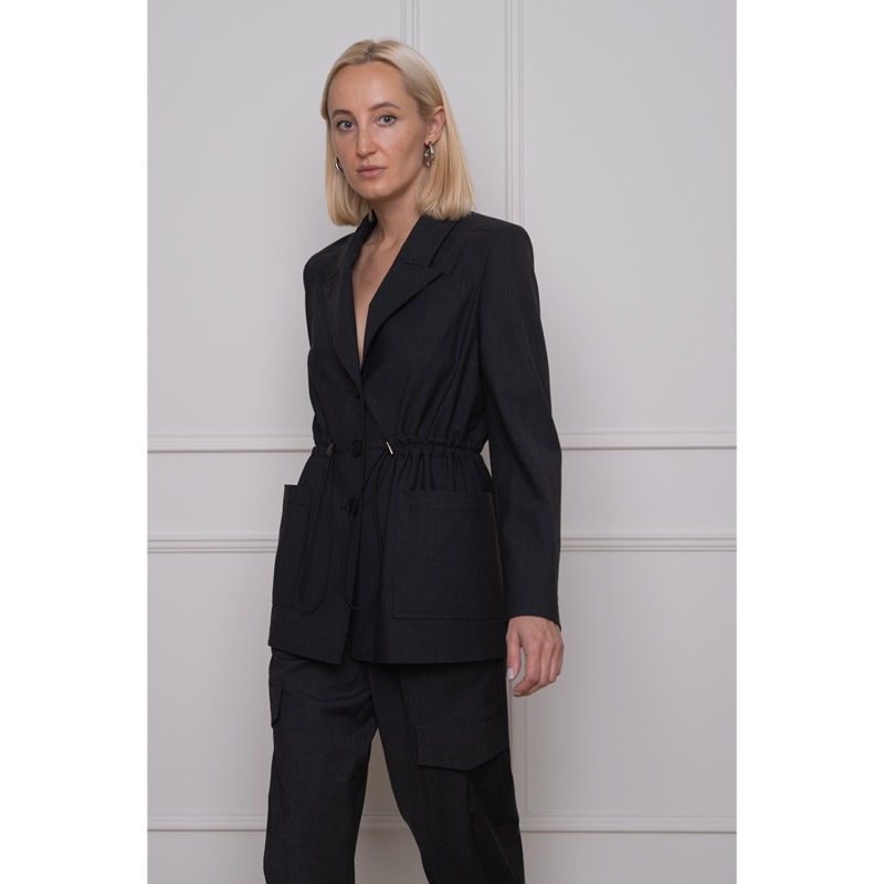 Macy Nipped Waist Blazer In Sophisticated Grey | DIANA ARNO | Wolf & Badger