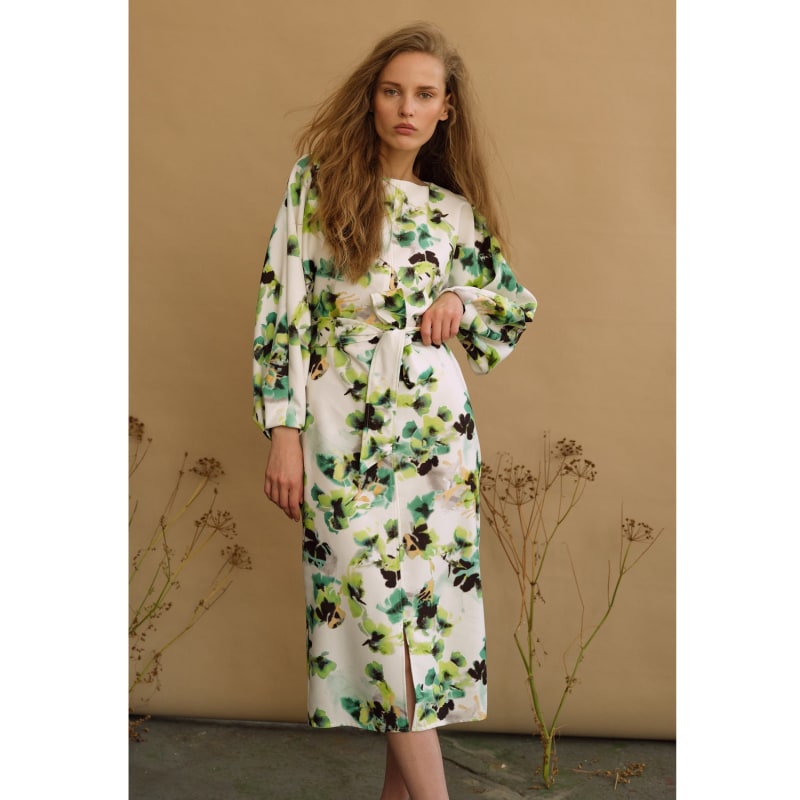 Thumbnail of Midi Dress Maeve Green & White Floral image