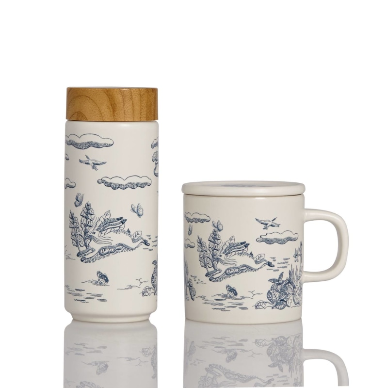 Thumbnail of Magic Garden Travel Mug & Mug Gift Set - Blue & White image