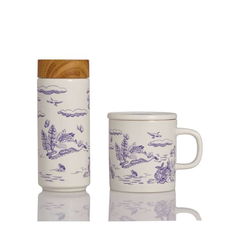 Thumbnail of Magic Garden Travel Mug & Mug Gift Set - Purple & White image