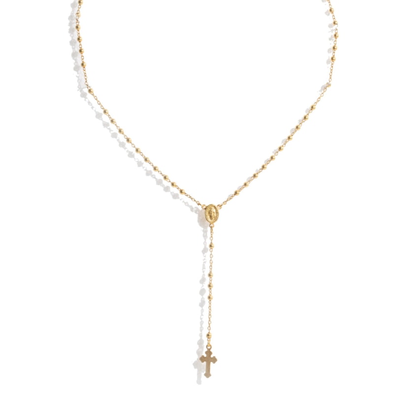 Delicate rosary necklace hotsell