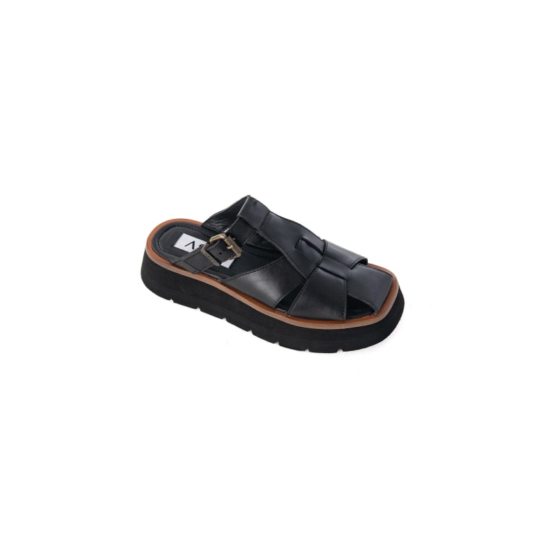 Thumbnail of Magnolia - Black Leather Chunky Sandal image