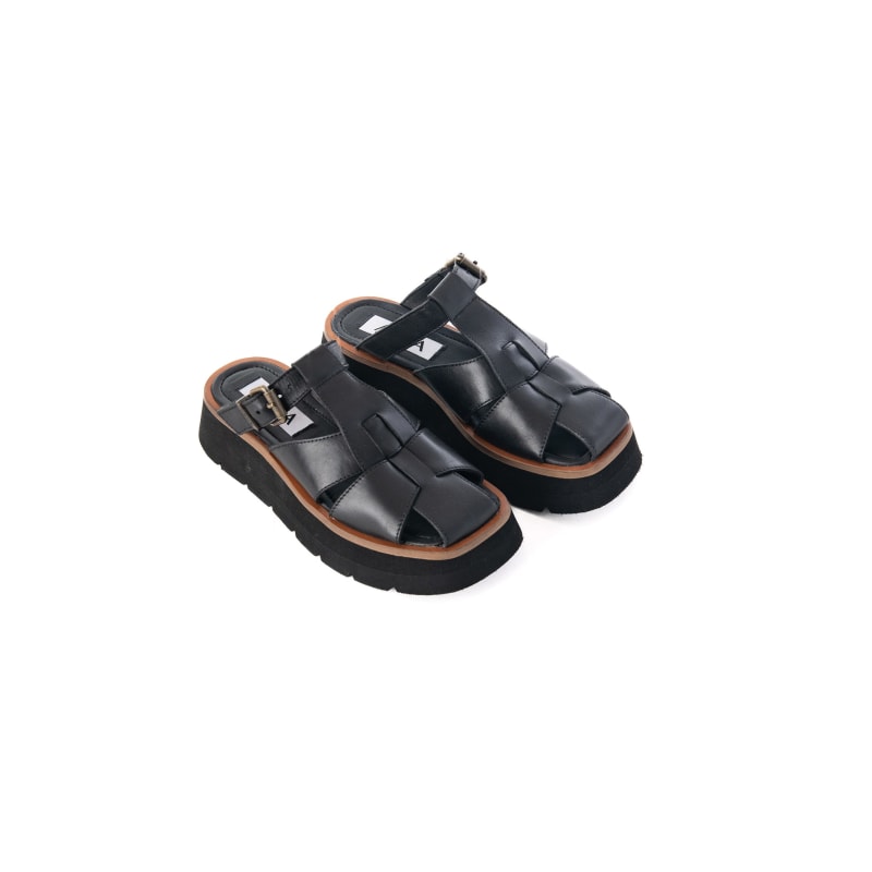 Thumbnail of Magnolia - Black Leather Chunky Sandal image