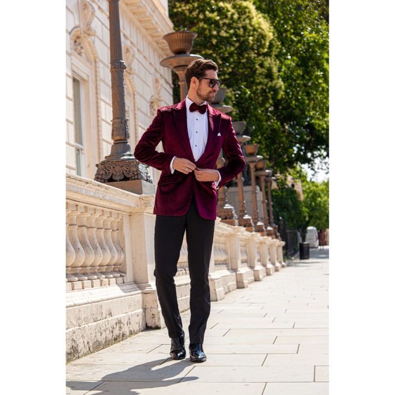Red velvet coat mens best sale