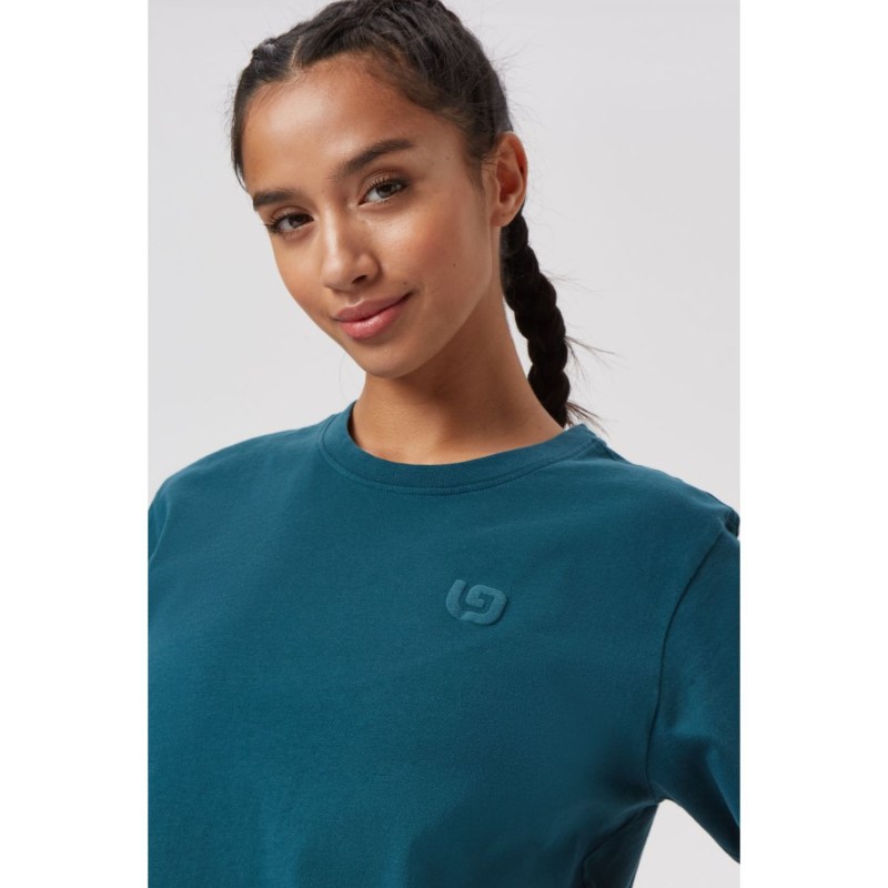 Thumbnail of Maji Women's 'G' Collection Cropped Long Sleeved T - Green image