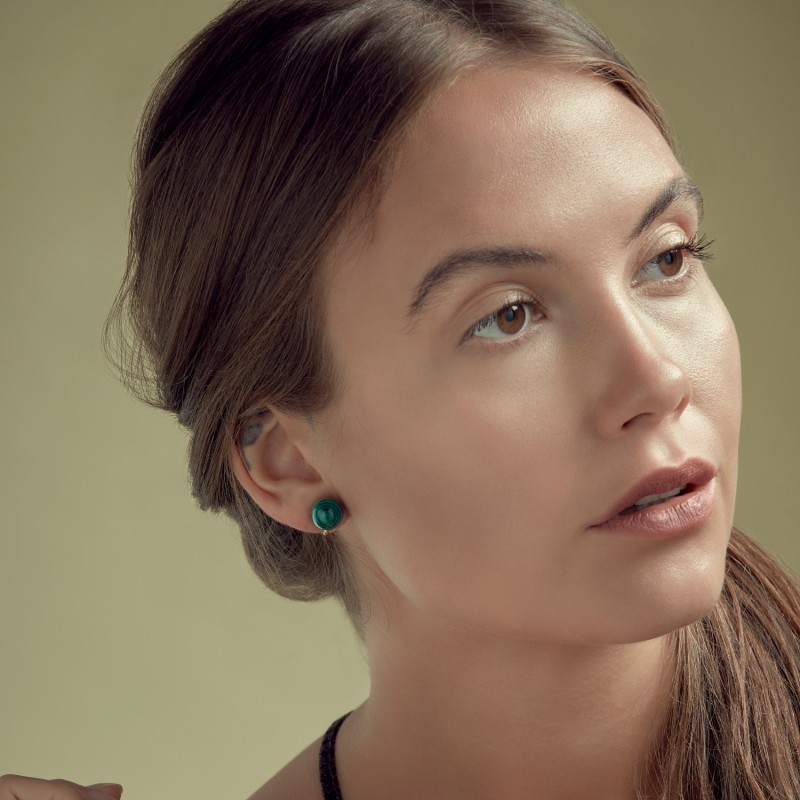 Malachite stud hot sale earrings