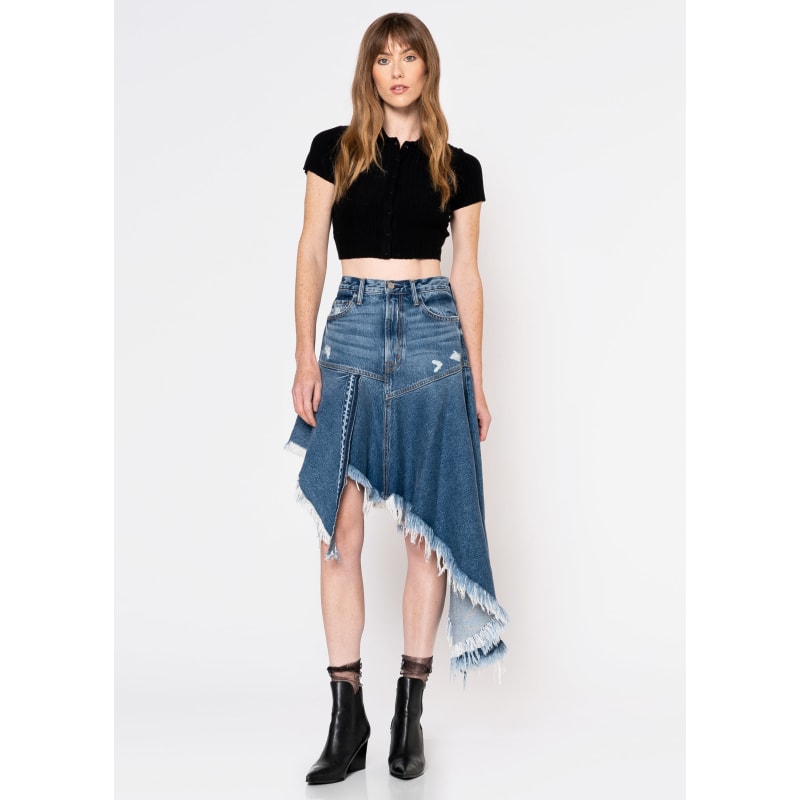 Mandy Frayed Hem Denim Skirt In San Antonio | Noend Denim Mandy Frayed Hem Denim Skirt In San Antonio | Noend Denim
