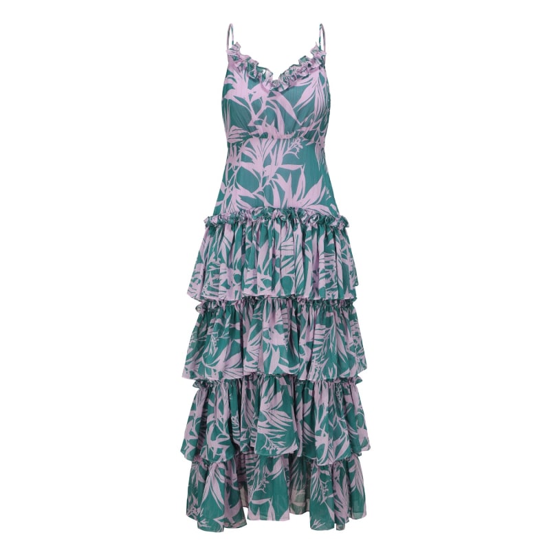 Pink Flirty Elegance Ruffled Dress Pink Flirty Elegance Ruffled Dress