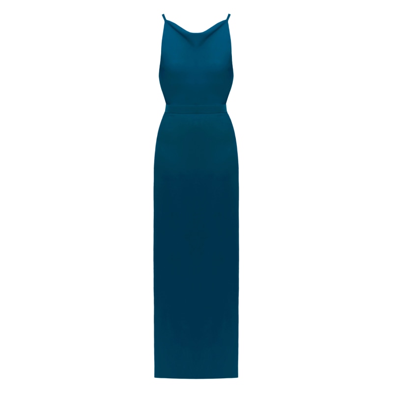 Thumbnail of Manoa Teal Blue Evening Dress With Open Back image