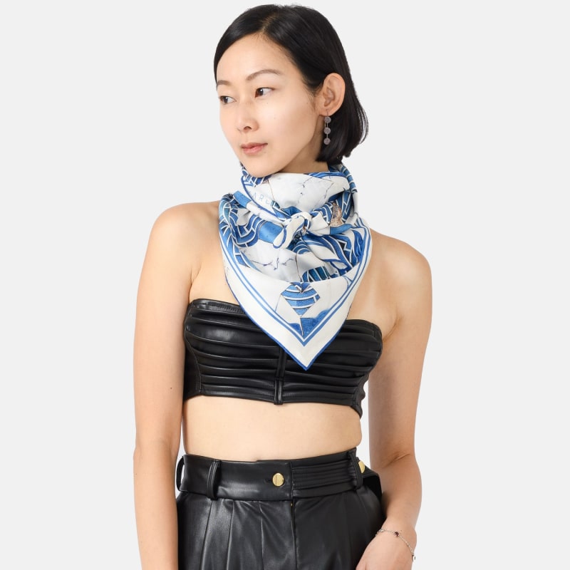 45x180cm Silk Scarf in Marble Leo