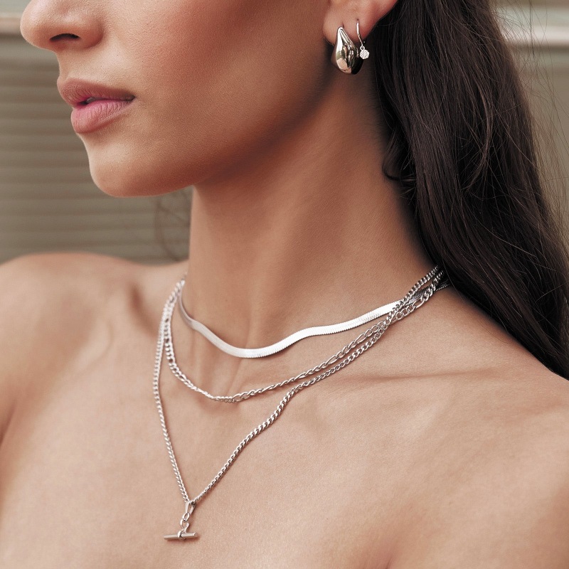 Stacking necklaces silver hotsell