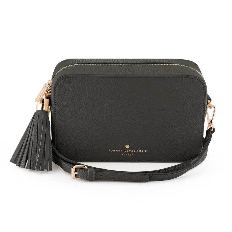 Margot Black Leather Crossbody Bag 