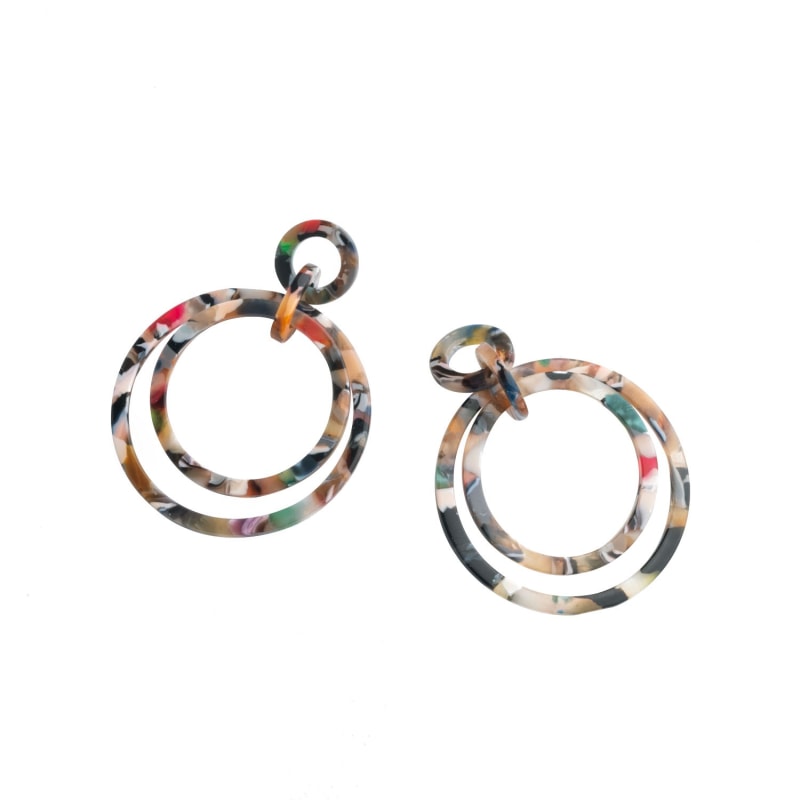 Margot Multicolored Resin Dangle Earrings Starfish Project Wolf Badger
