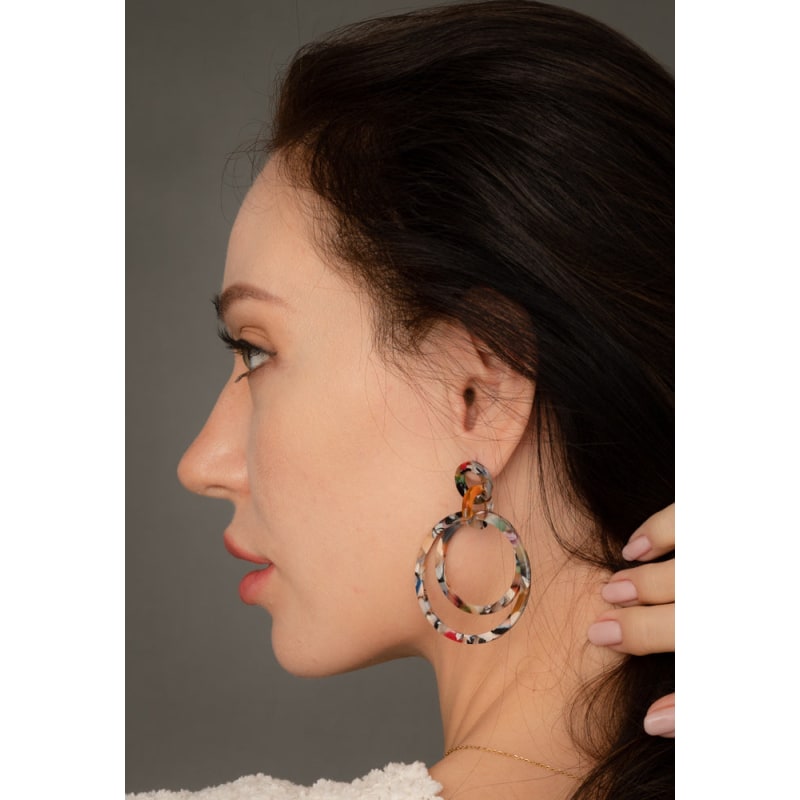 Margot Multicolored Resin Dangle Earrings Starfish Project Wolf Badger