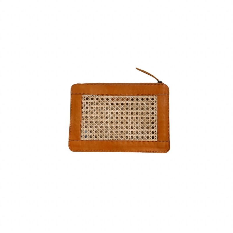 Thumbnail of Mariah Night Out Rattan Clutch - Tan image