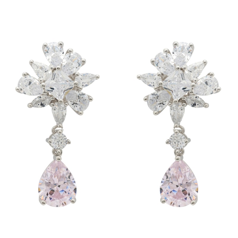 Thumbnail of Marilyn Drop Earrings Silver Pink Morganite image