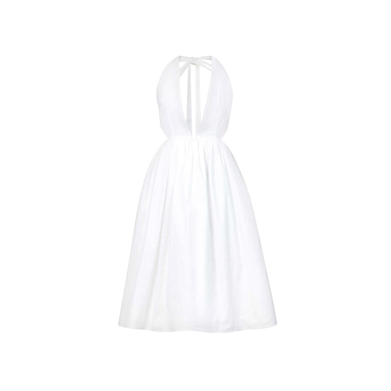 Halterneck cotton gown
